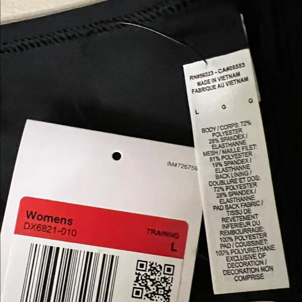 Nike Black Swoosh Racerback Training Sports Bra size large